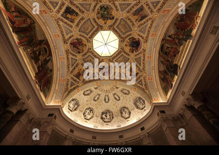 Il soffitto della Rotunda del Morgan Library & Museum. Manhattan, New York City, Stati Uniti d'America Foto Stock