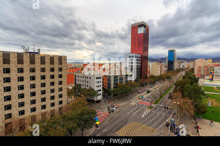 Lo skyline di Barcellona, Spagna Foto Stock