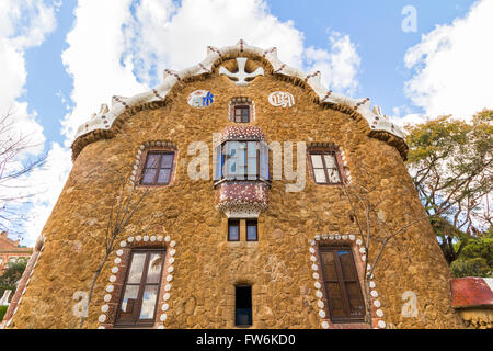 Parco Guell di Barcellona, Spagna. Foto Stock