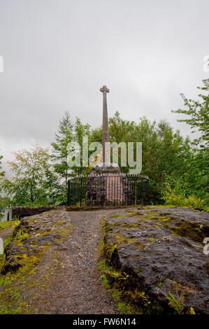 Massacro di Glencoe MacDonald monumento, Glencoe Village Foto Stock