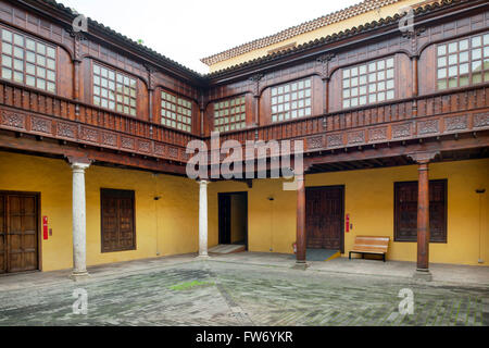 Spanien, Teneriffa, San Christobal de La Laguna, Calle San Augustin, Casa Lercaro, beherbergt heute das Museo de Historia de dieci Foto Stock