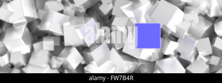 Fuori dalla folla del concetto, tridimensionale, rendering sfondo digitale Foto Stock