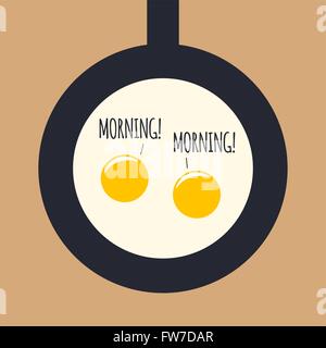 Due uova fritte salutare ogni altro. La colazione concetto illustrazione. Illustrazione Vettoriale