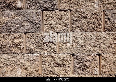 Pietra di roccia naturale parete impiallacciatura campione dettaglio closeup per edilizia e per la casa di produzione di costruzione Foto Stock