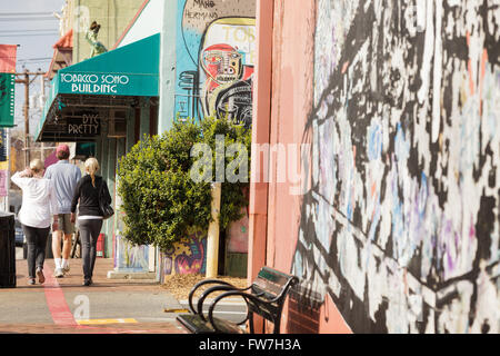 Downtown arts district akadada, commercio Street, Winston-Salem, North Carolina, Stati Uniti d'America. Foto Stock