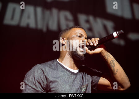 Il rapper Jay Rock esegue al Riviera Theatre in concerto il 5 novembre 2015 a Chicago, Illinois. Foto Stock