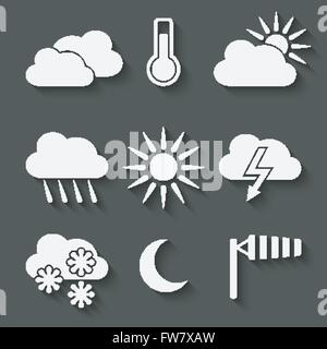 Icone meteo set - illustrazione vettoriale EPS. 10 Illustrazione Vettoriale