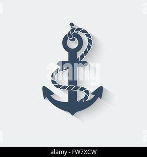 Ancoraggio simbolo nautico icona - illustrazione vettoriale EPS. 10 Illustrazione Vettoriale