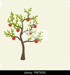 Apple rosso sfondo ad albero - illustrazione vettoriale EPS. 10 Illustrazione Vettoriale