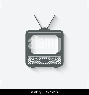 Vecchia televisione icona - illustrazione vettoriale EPS. 10 Illustrazione Vettoriale