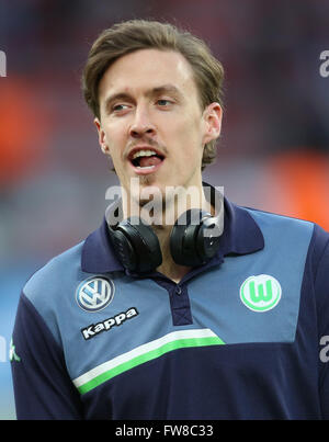 Leverkusen, Germania. Il 1 aprile, 2016. Il calcio Bundesliga, Leverkusen, Germania, 01.04.2016, Bayer 04 Leverkusen vs VfL Wolfsburg: Max Kruse (Wolfsburg) sorrisi. Credito: Juergen schwarz/Alamy Live News Foto Stock