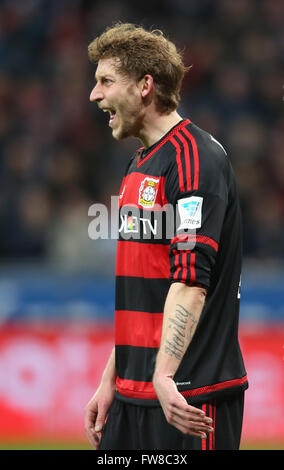 Leverkusen, Germania. Il 1 aprile, 2016. Il calcio Bundesliga, Leverkusen, Germania, 01.04.2016, Bayer 04 Leverkusen vs VfL Wolfsburg: Stefan Kiessling (Leverkusen). Credito: Juergen schwarz/Alamy Live News Foto Stock