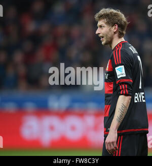 Leverkusen, Germania. Il 1 aprile, 2016. Il calcio Bundesliga, Leverkusen, Germania, 01.04.2016, Bayer 04 Leverkusen vs VfL Wolfsburg: Stefan Kiessling (Leverkusen). Credito: Juergen schwarz/Alamy Live News Foto Stock