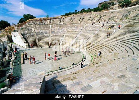 Turchia, costa Egea, Bodrum, antico teatro greco Foto Stock