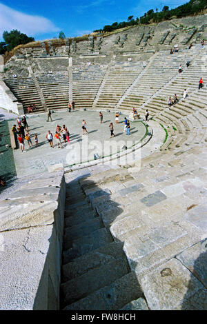 Turchia, costa Egea, Bodrum, antico teatro greco Foto Stock