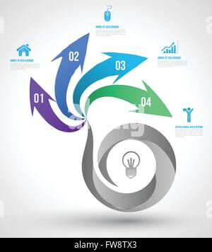 Freccia moderno modello di business. Illustrazione Vettoriale. Può essere utilizzato per il layout di flusso di lavoro, diagramma, il numero delle opzioni, web design, infog Illustrazione Vettoriale