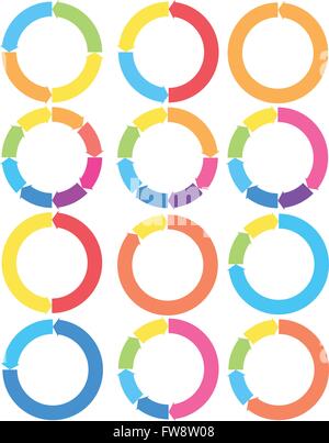 Pittogramma freccia Aggiorna ricarica rotazione segno loop set. Semplice colore icona web su sfondo bianco. Moderno e Contemporaneo plai solido Illustrazione Vettoriale