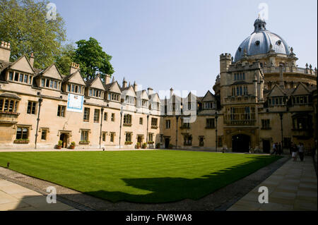 Brasenose College di Oxford shwoing edifici, quad e vita del college. Foto Stock