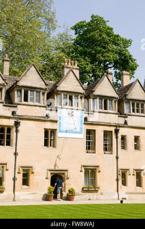 Brasenose College di Oxford shwoing edifici, quad e vita del college. Foto Stock