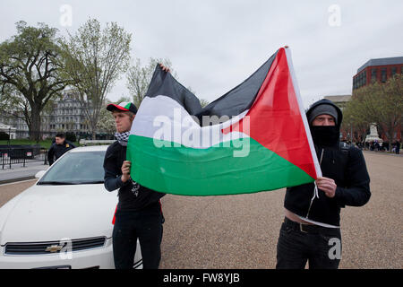 Domenica 20 Marzo, 2016, Washington DC USA: Anti-Israel manifestanti rally davanti alla Casa Bianca contro AIPAC - USA Foto Stock