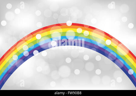 Rainbow con traslucido bolle su sfondo scintillante Foto Stock