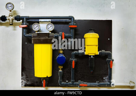 Le apparecchiature pneumatiche in corrispondenza di un moderno stabilimento Foto Stock