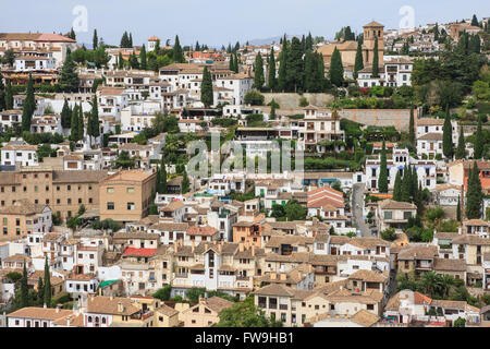 Quartiere Albaicín nella città di Granada, Spagna Foto Stock