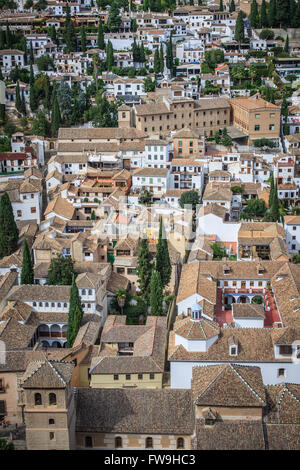 Quartiere Albaicín nella città di Granada, Spagna Foto Stock