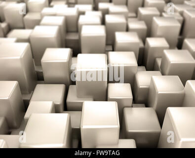 Cubi astratta metallico 3d sfondo Foto Stock