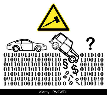 Questioni legali di vetture autonoma Foto Stock