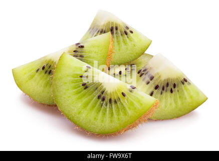 Kiwi pezzi isolati Foto Stock