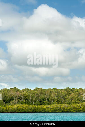 Il paesaggio costiero vicino al Four Seasons Hotel in Mauritius. Foto Stock