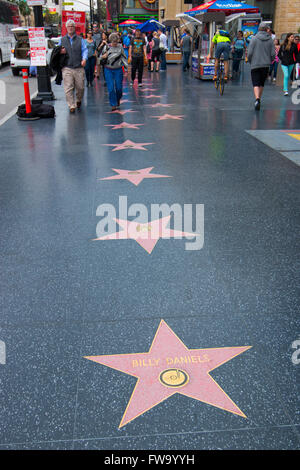 La walk of fame sulla Hollywood Boulevard Foto Stock