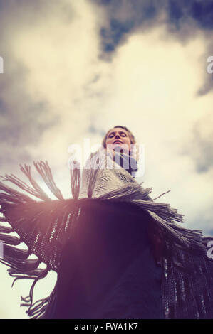 Woman Dancing in natura Foto Stock