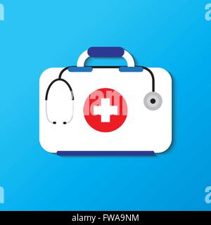 Kit di primo soccorso, kit medico Illustrazione Vettoriale