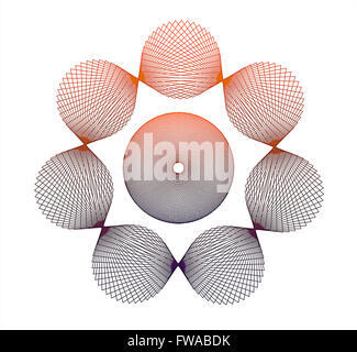 Abstract modello circolare con gli elementi a spirale a forma di fiore Foto Stock