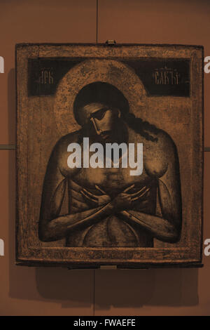 "Cristo, Re di gloria' icona, da Rostov, del secolo XIV, Galleria Tretyakov a Mosca, Russia. Foto Stock
