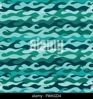 Seamless modello realizzato dalle onde del mare Illustrazione Vettoriale