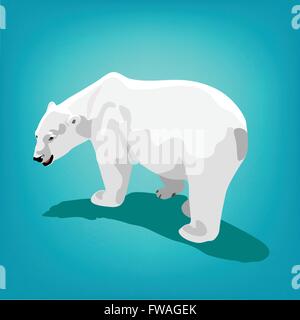 Illustrazione di orso polare su sfondo blu. Eps 10 Illustrazione Vettoriale