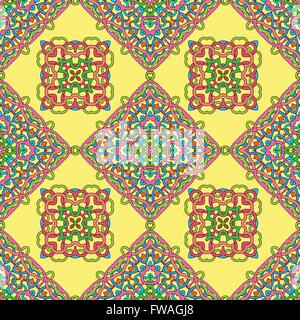 Modello senza giunture da elementi astratti in stile etnico Illustrazione Vettoriale