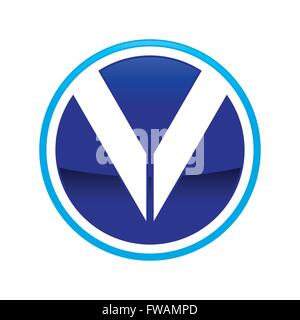 Iniziale v cerchio emblema mark Illustrazione Vettoriale