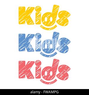 Kids crayon lettermark Illustrazione Vettoriale