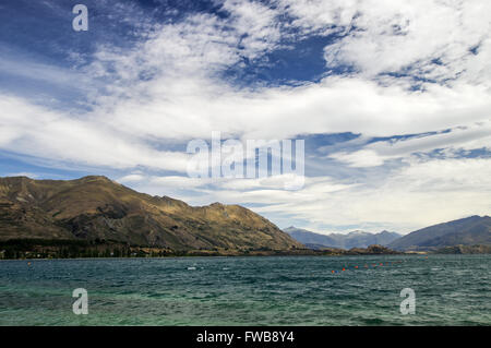 Il lago Wanaka in Provincia Otago, Nuova Zelanda (Isola del Sud) Foto Stock