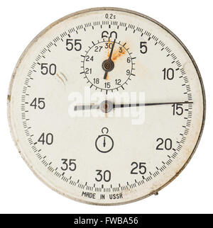Faccia il vecchio cronometro isolato Foto Stock