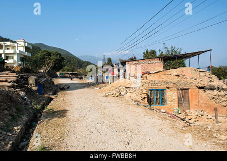 Il Nepal, Nuwakot district, un anno dopo il terremoto Foto Stock