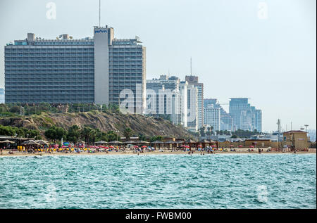 Hilton Hotel di Tel Aviv, Herods Hotel Crowne Plaza Hotel e altri a Tel Aviv city, Israele Foto Stock