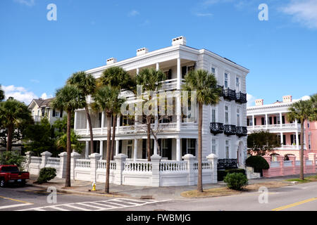 Palazzo coloniale nel centro storico di Charleston, South Carolina, STATI UNITI D'AMERICA Foto Stock