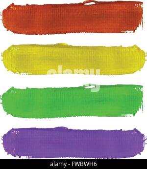 Banner di vernice colore impostato su tela texture. Illustrazione Vettoriale. Si può utilizzare per la linea tratto e banner. Illustrazione Vettoriale