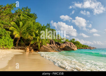 Anse Lazio beach l'isola di Praslin seychelles Foto Stock