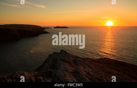 Cardigan Island al tramonto Foto Stock